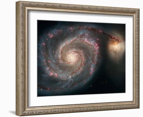 Out of This Whirl: the Whirlpool Galaxy M51 and Companion Galaxy Space Photo Art Poster Print-null-Framed Art Print