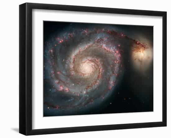 Out of This Whirl: the Whirlpool Galaxy M51 and Companion Galaxy Space Photo Art Poster Print-null-Framed Art Print