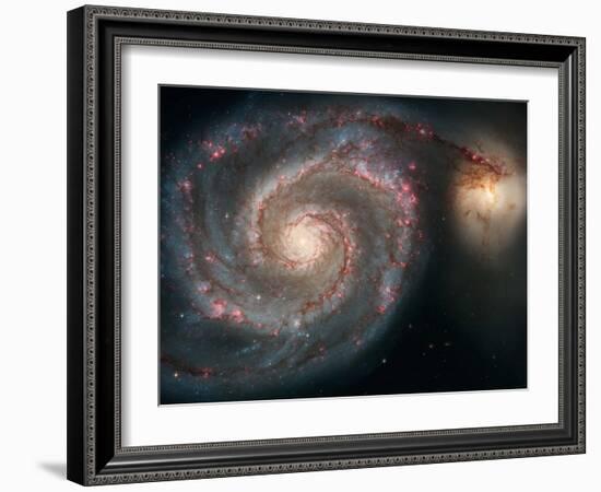 Out of This Whirl: the Whirlpool Galaxy M51 and Companion Galaxy Space Photo Art Poster Print-null-Framed Art Print