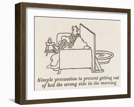 Out of Wrong Side of Bed-William Heath Robinson-Framed Art Print