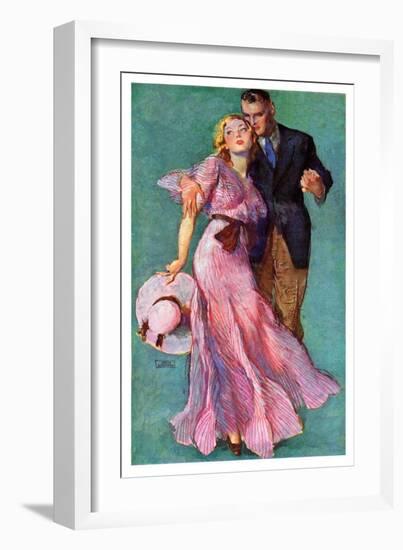 "Out on a Date,"July 14, 1934-John LaGatta-Framed Giclee Print