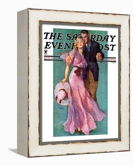 "Out on a Date," Saturday Evening Post Cover, July 14, 1934-John LaGatta-Framed Premier Image Canvas