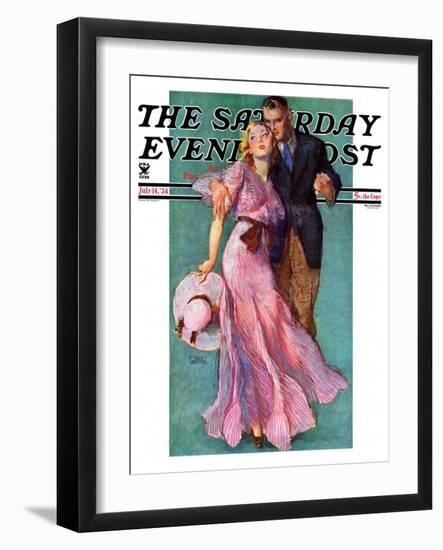 "Out on a Date," Saturday Evening Post Cover, July 14, 1934-John LaGatta-Framed Giclee Print