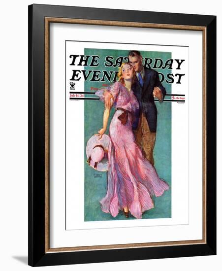 "Out on a Date," Saturday Evening Post Cover, July 14, 1934-John LaGatta-Framed Giclee Print