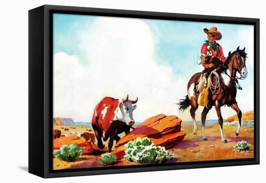 Out on the Range - Jack and Jill, March 1942-Manning de V. Lee-Framed Premier Image Canvas