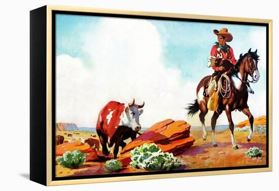 Out on the Range - Jack and Jill, March 1942-Manning de V. Lee-Framed Premier Image Canvas