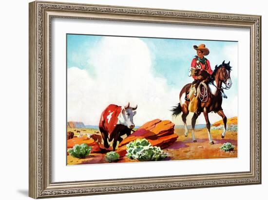 Out on the Range - Jack and Jill, March 1942-Manning de V. Lee-Framed Giclee Print