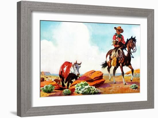 Out on the Range - Jack and Jill, March 1942-Manning de V. Lee-Framed Giclee Print