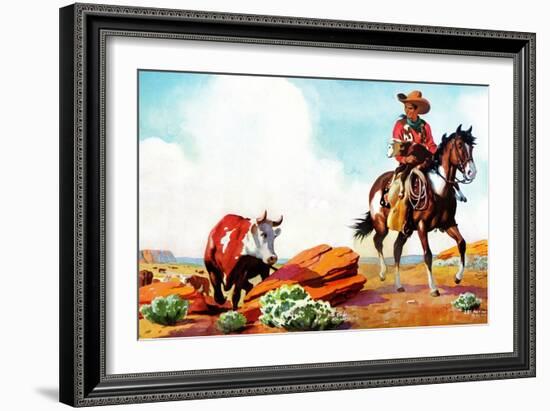 Out on the Range - Jack and Jill, March 1942-Manning de V. Lee-Framed Giclee Print