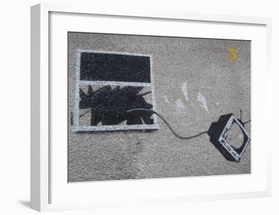 Out the window-Banksy-Framed Giclee Print