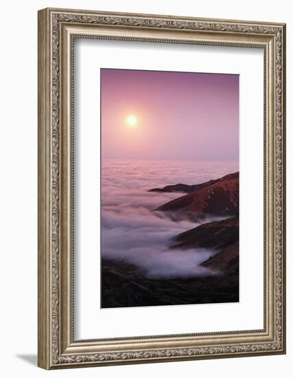 Out There Harvest Moon Light Glow & Pacfic Ocean Fog Marin Headlands-Vincent James-Framed Photographic Print