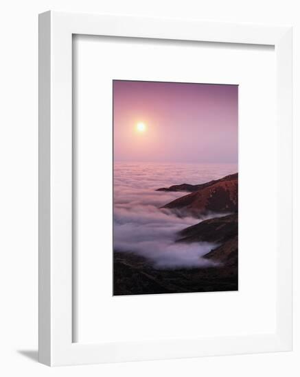 Out There Harvest Moon Light Glow & Pacfic Ocean Fog Marin Headlands-Vincent James-Framed Photographic Print