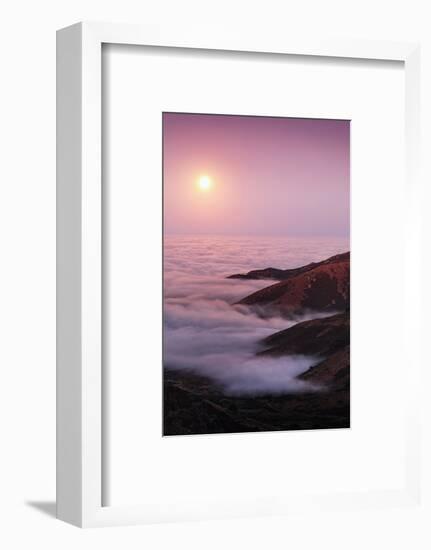 Out There Harvest Moon Light Glow & Pacfic Ocean Fog Marin Headlands-Vincent James-Framed Photographic Print