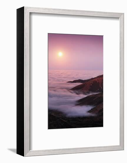 Out There Harvest Moon Light Glow & Pacfic Ocean Fog Marin Headlands-Vincent James-Framed Photographic Print