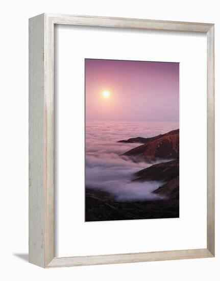 Out There Harvest Moon Light Glow & Pacfic Ocean Fog Marin Headlands-Vincent James-Framed Photographic Print