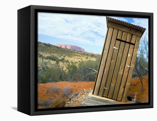 Outback Dunny and Uluru (Ayers Rock), Uluru-Kata Tjuta National Park, Northern Territory, Australia-Steve & Ann Toon-Framed Premier Image Canvas