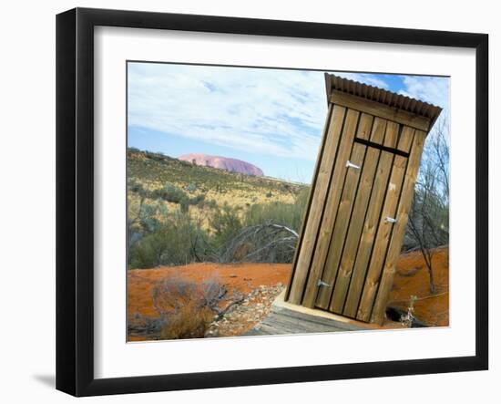 Outback Dunny and Uluru (Ayers Rock), Uluru-Kata Tjuta National Park, Northern Territory, Australia-Steve & Ann Toon-Framed Photographic Print