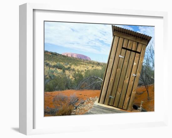 Outback Dunny and Uluru (Ayers Rock), Uluru-Kata Tjuta National Park, Northern Territory, Australia-Steve & Ann Toon-Framed Photographic Print