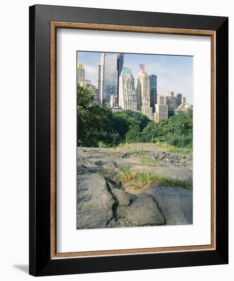 Outcrop of Manhattan Gneiss Which Forms Bedrock for Skyscrapers, Central Park, New York City, USA-Tony Waltham-Framed Photographic Print