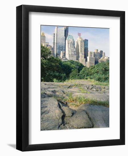 Outcrop of Manhattan Gneiss Which Forms Bedrock for Skyscrapers, Central Park, New York City, USA-Tony Waltham-Framed Photographic Print