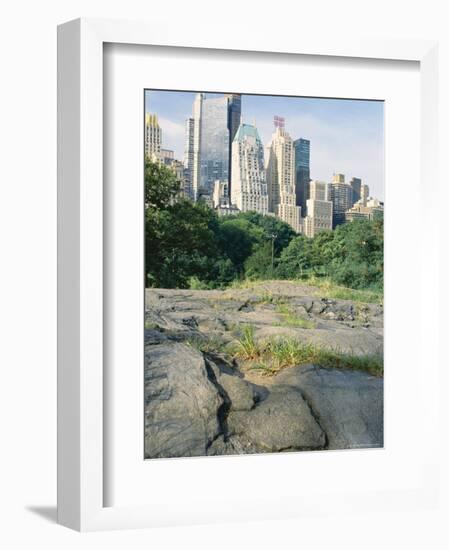 Outcrop of Manhattan Gneiss Which Forms Bedrock for Skyscrapers, Central Park, New York City, USA-Tony Waltham-Framed Photographic Print