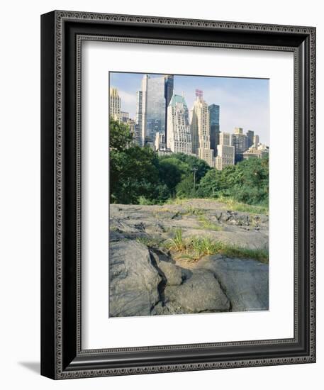 Outcrop of Manhattan Gneiss Which Forms Bedrock for Skyscrapers, Central Park, New York City, USA-Tony Waltham-Framed Photographic Print