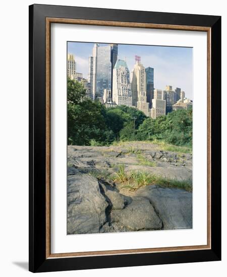 Outcrop of Manhattan Gneiss Which Forms Bedrock for Skyscrapers, Central Park, New York City, USA-Tony Waltham-Framed Photographic Print