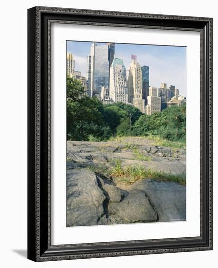 Outcrop of Manhattan Gneiss Which Forms Bedrock for Skyscrapers, Central Park, New York City, USA-Tony Waltham-Framed Photographic Print