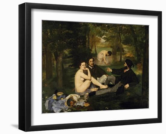 Outdoor Breakfast , 1863-Edouard Manet-Framed Giclee Print