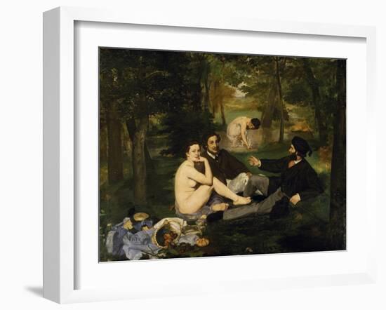 Outdoor Breakfast , 1863-Edouard Manet-Framed Giclee Print