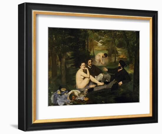 Outdoor Breakfast , 1863-Edouard Manet-Framed Giclee Print