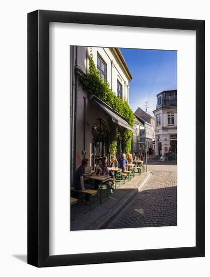 Outdoor Cafe in the Pedestrian Zone in Aarhus, Denmark-Michael Runkel-Framed Photographic Print