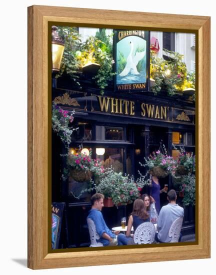 Outdoor Cafe, London, England-Robin Hill-Framed Premier Image Canvas