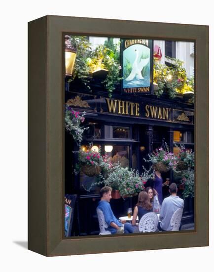 Outdoor Cafe, London, England-Robin Hill-Framed Premier Image Canvas