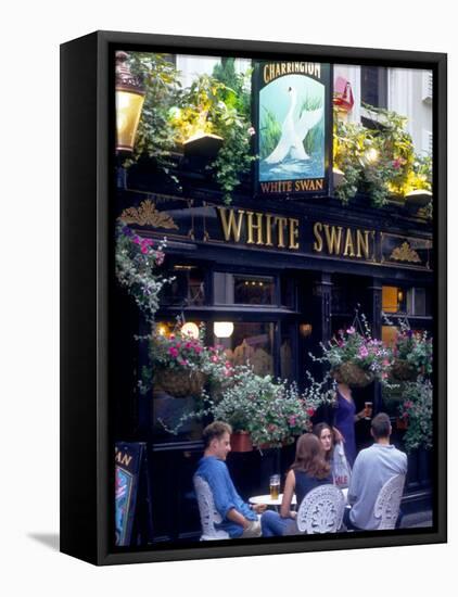 Outdoor Cafe, London, England-Robin Hill-Framed Premier Image Canvas