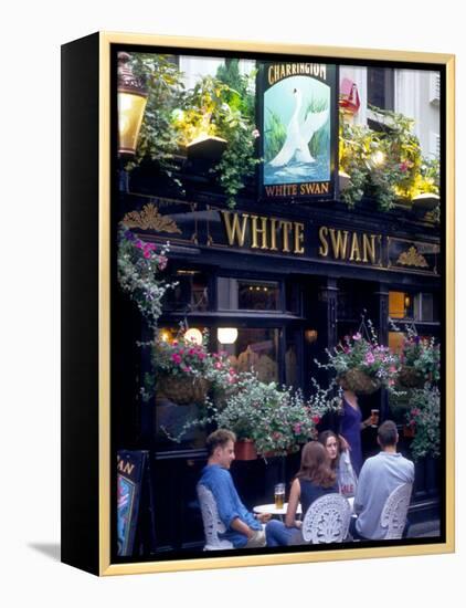 Outdoor Cafe, London, England-Robin Hill-Framed Premier Image Canvas