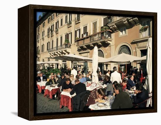 Outdoor Cafe, Piazza Navona, Rome, Lazio, Italy-Sergio Pitamitz-Framed Premier Image Canvas