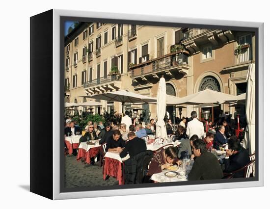 Outdoor Cafe, Piazza Navona, Rome, Lazio, Italy-Sergio Pitamitz-Framed Premier Image Canvas