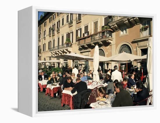 Outdoor Cafe, Piazza Navona, Rome, Lazio, Italy-Sergio Pitamitz-Framed Premier Image Canvas