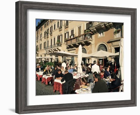 Outdoor Cafe, Piazza Navona, Rome, Lazio, Italy-Sergio Pitamitz-Framed Photographic Print