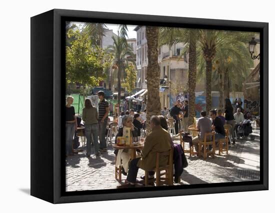 Outdoor Cafe, Plaza Nueva, Granada, Andalucia, Spain-Sheila Terry-Framed Premier Image Canvas