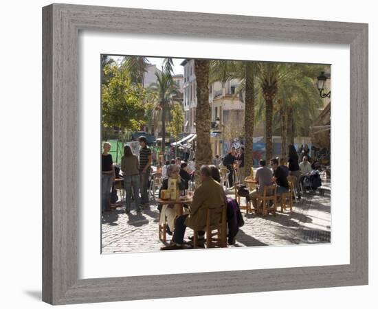 Outdoor Cafe, Plaza Nueva, Granada, Andalucia, Spain-Sheila Terry-Framed Photographic Print