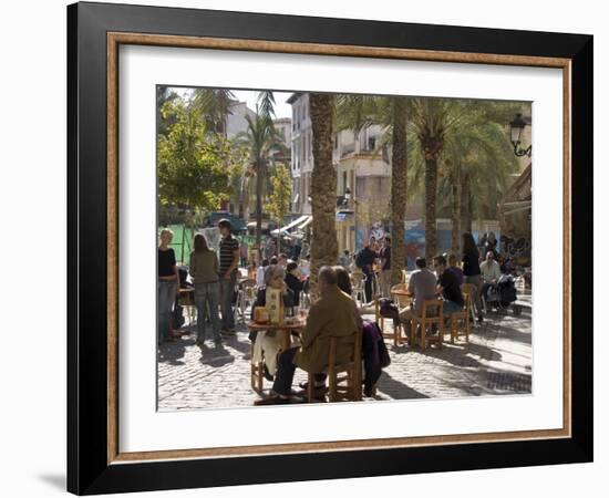 Outdoor Cafe, Plaza Nueva, Granada, Andalucia, Spain-Sheila Terry-Framed Photographic Print