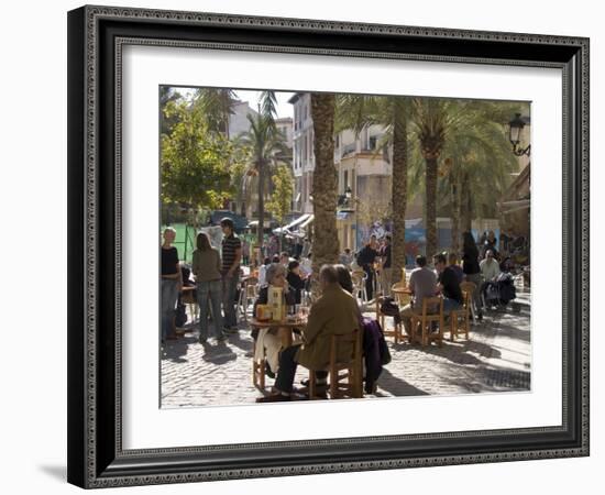 Outdoor Cafe, Plaza Nueva, Granada, Andalucia, Spain-Sheila Terry-Framed Photographic Print