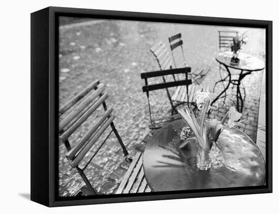 Outdoor Cafe Table, Lucerne, Switzerland-Walter Bibikow-Framed Premier Image Canvas