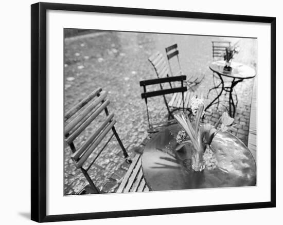 Outdoor Cafe Table, Lucerne, Switzerland-Walter Bibikow-Framed Photographic Print