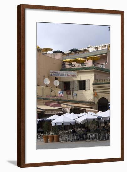 Outdoor Cafes, Place El Hedime, Meknes, Morocco-Natalie Tepper-Framed Photo