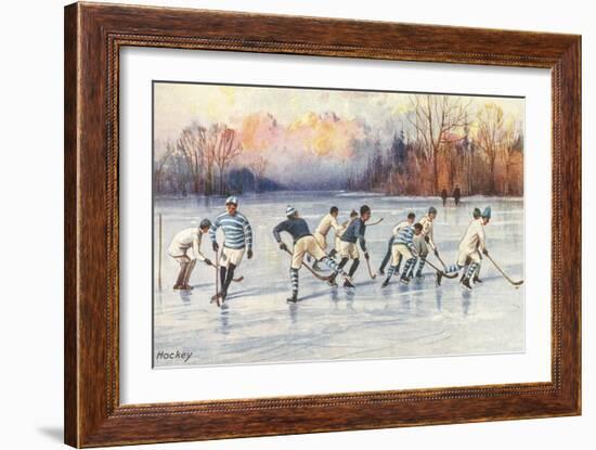 Outdoor Ice Hockey-null-Framed Art Print