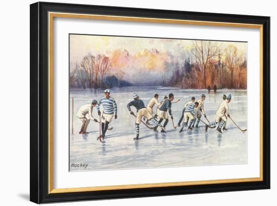 Outdoor Ice Hockey-null-Framed Art Print