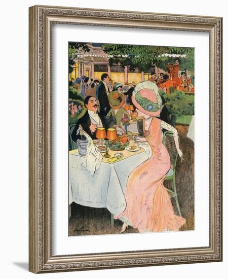 Outdoor Restaurant 1909-null-Framed Photographic Print